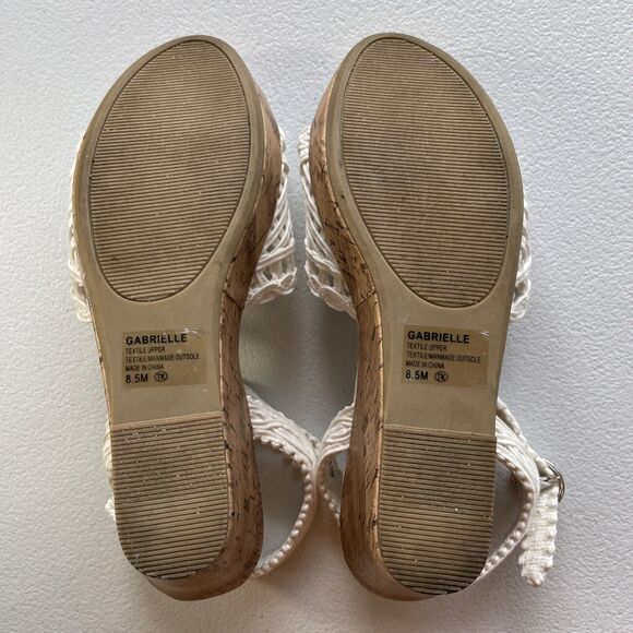 Jellypop Gabrielle Women Cork Wedge Heel Sandals 8.5M White Comfort Fit BohoChic - Picture 7 of 11